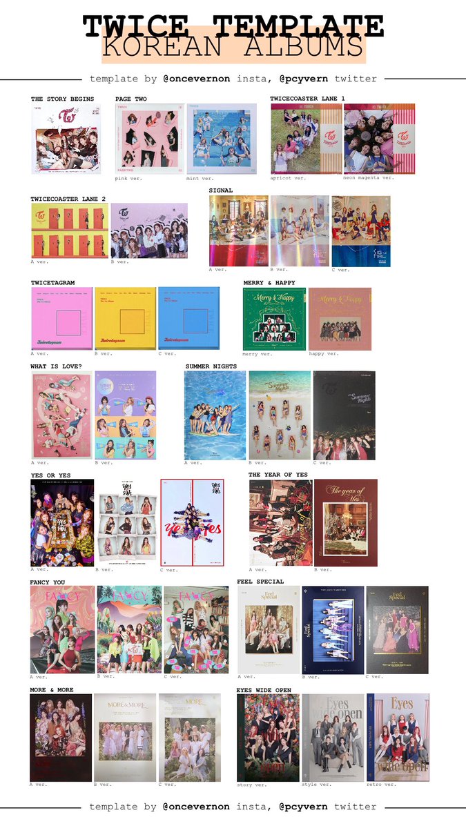 bella on X: update to the twice korean album covers template with all  versions of ready to be added!  / X