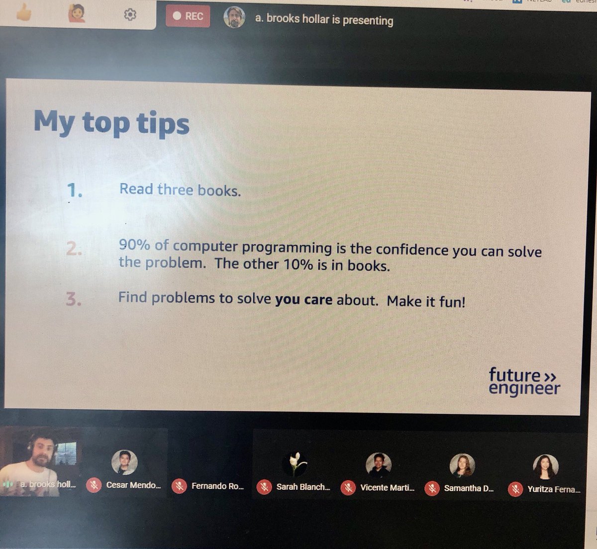 Thanks to Amazon Future Engineers program, our Programming students learned about the job of a software development manager.  His top tips: