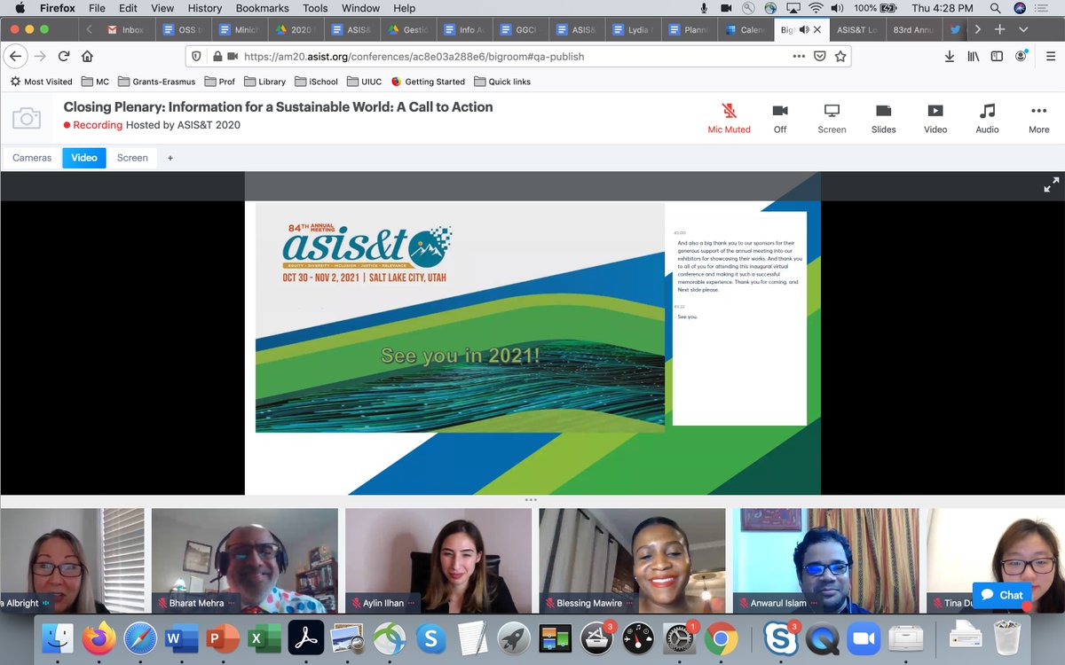 lis_prof's tweet photo. #asist20 closing plenary just ended. Thank you for your insights and suggestions from the regional chapters to advance the #SDGs. Thank you to all who participated and contributed to make it a success. See you at #asist21 https://t.co/rvsBxYWzTR