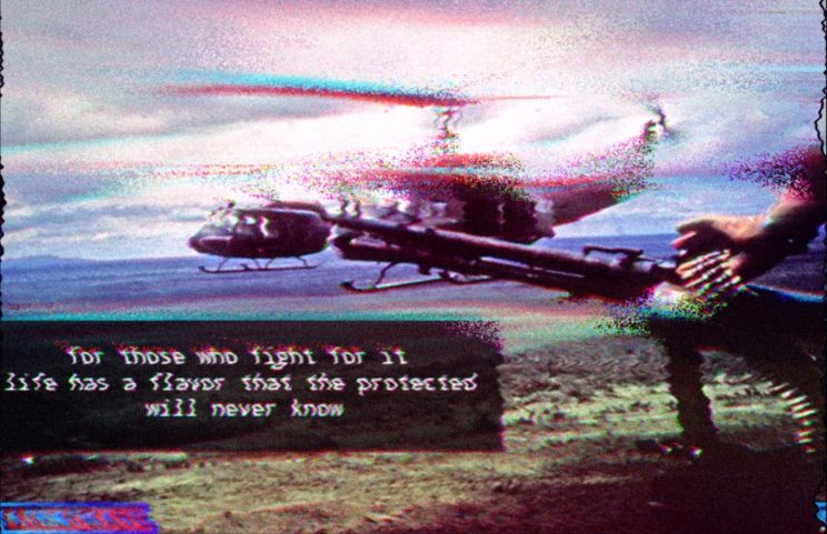 Jordan Shepherd aka 'Squid' and his followers tended to use an aesthetic they call "war wave", masking their true intentions in vaguely patriotic militaristic glitch art. They also often displayed an intensely ironic self-awareness, expressed via various memes.