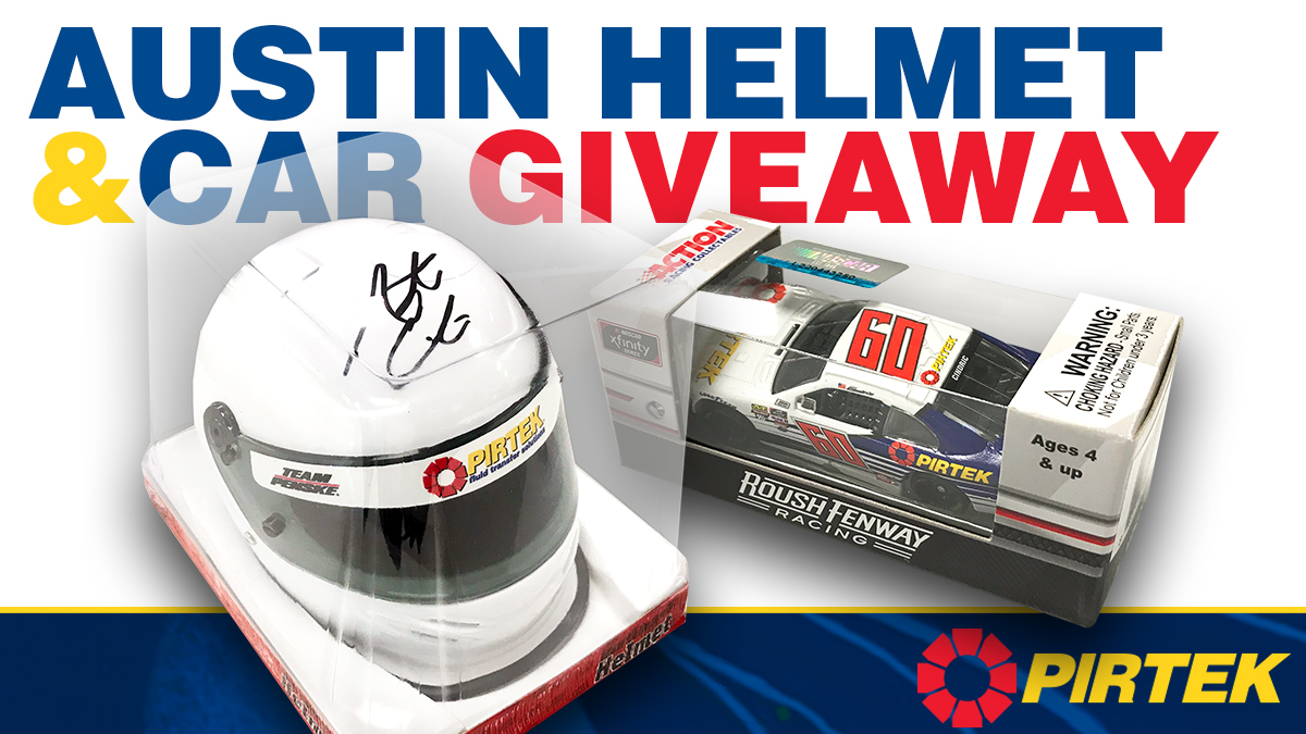 PIRTEKUSA's tweet photo. Austin Cindric is racing the No.22 PIRTEK Ford Mustang 10/31! 👍 LIKE + SHARE for a chance to win an autographed Austin Cindric 2017 replica helmet, from our 1st yr. sponsoring Austin in the NASCAR Truck Series OR a No. 60 diecast car from his rookie year in the Xfinity Series. https://t.co/0eoMpZHwRX