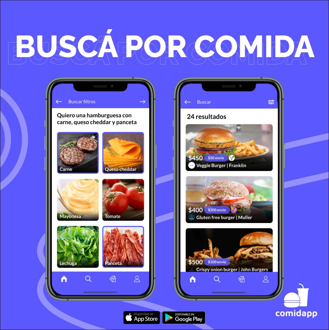 Buscá por comida y compará precios. Descargá la app.