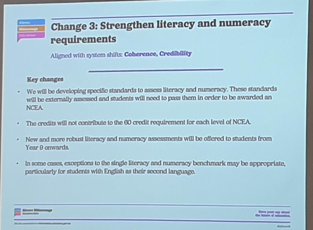 Am I feeling concerned prematurely about these changes? MoE on NCEA change, one slide.. equity as a driver for change, next slide this...<a href="/DisruptEDNZ/">DisruptED</a>