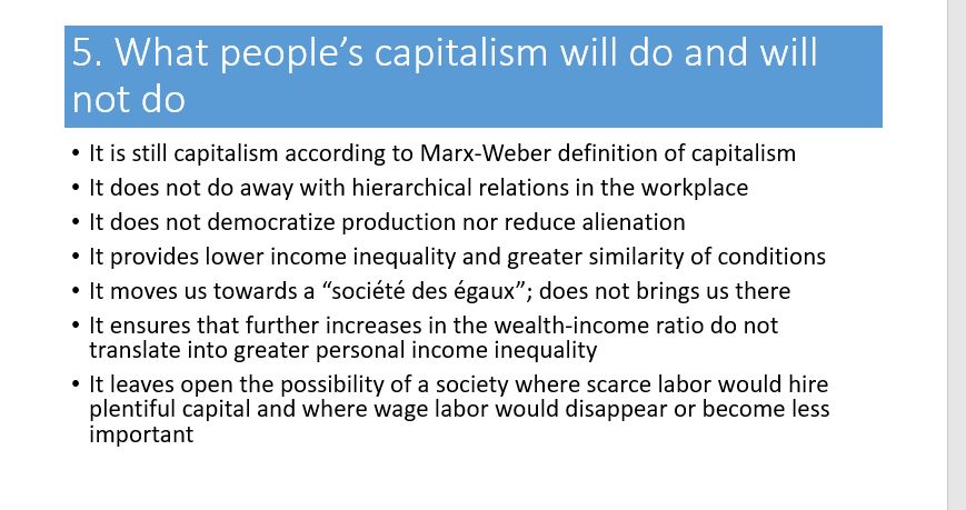 What people's capitalism will and will not accomplish.