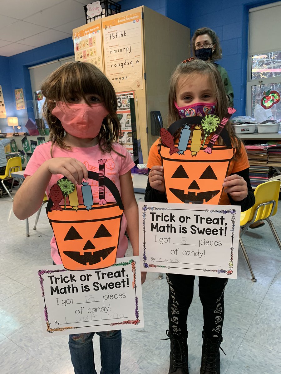 MrsTroll19's tweet photo. Trick or treat, math is sweet! 🍭🎃@southoldelem #sesrocks #kindergartenrocks https://t.co/z76KIhLzyU
