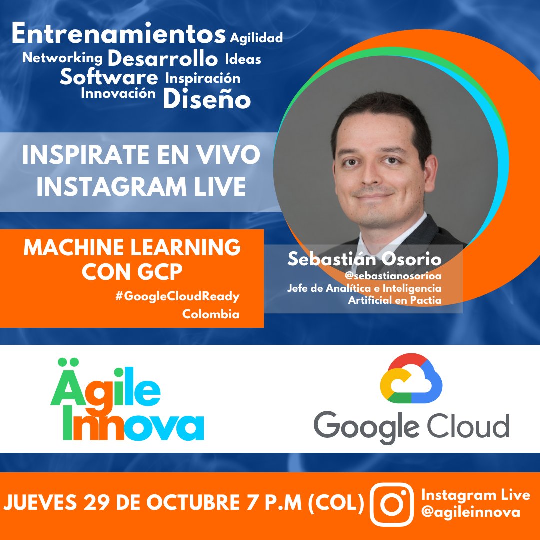 HOY A LAS 7 PM. Machine Learning con Google Cloud por <a href="/coldonline/">Cold 🛸 (💙,🧡)</a> Te esperamos en Instagram Live instagram.com/p/CG8U5wuDLx9/…

@GCPcloud <a href="/googlecloud/">Google Cloud</a> <a href="/ChrisPlataTech/">Christian Plata</a> #googlecloudready