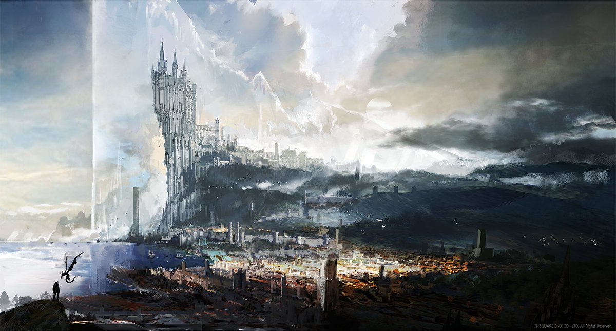 Now for the cities.Oh boy.Okay, the one idea I REALLY like, quite a lot, is the giant crystal mountains the cities are built around. It's a neat idea, aesthetically and conceptually.But these designs...Okay, this reminds me of Minas Tirith or something. Again, very-