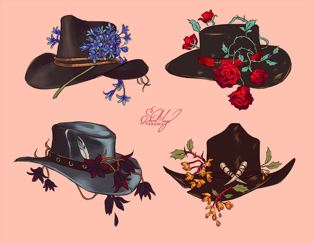 some floral hats! 🤠🌿🥀 #rdr2