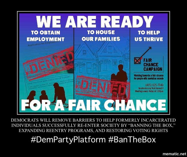  #Democrats will work to ensure that returning citizens have their voting rights restored upon release from jail or prison without the additional hurdle of having to pay fines and fees in order to vote.13/13  #DemPartyPlatform  #VotingRights  #BanTheBox