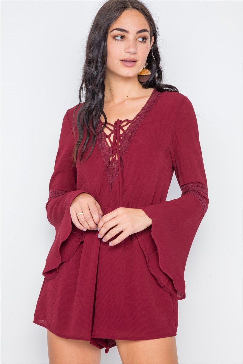 YIGATTI's tweet photo. Crochet Bell Sleeve Lace-up Romper
Order product here: https://t.co/Epv3wXFsMF https://t.co/6Xd40XjQVA