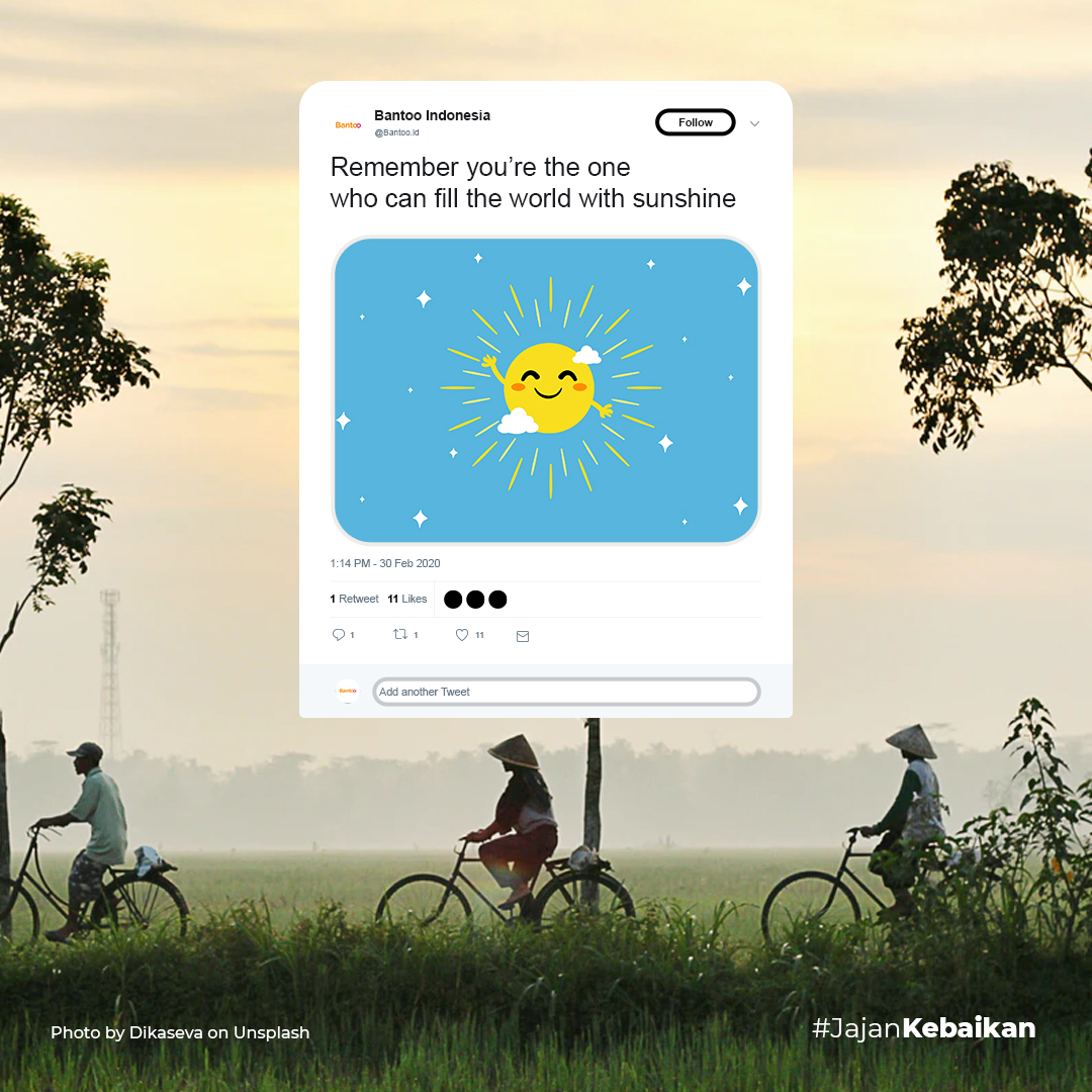 Bantoo_ID's tweet photo. Sama halnya dengan kalian #TemanBantoo meskipun kalian memiliki harta, tahta dan kesehatan. Dengan melalui Bantoo sebaiknya kalian bisa memberi lebih banyak manfaat bagi orang banyak.

#AyoBerbuatKebaikan #BantooGeneration #Berbagi #PeduliSesama #Panti #Yayasan #Charity https://t.co/ombr61Gkxi