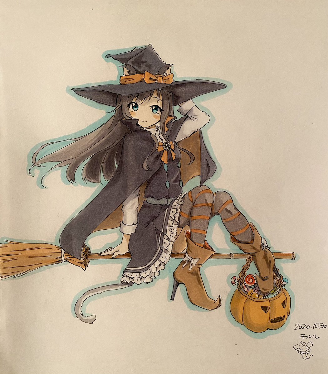 asashio (kancolle) ,asashio kai ni (kancolle) 1girl witch hat long hair hat solo pinafore dress dress  illustration images