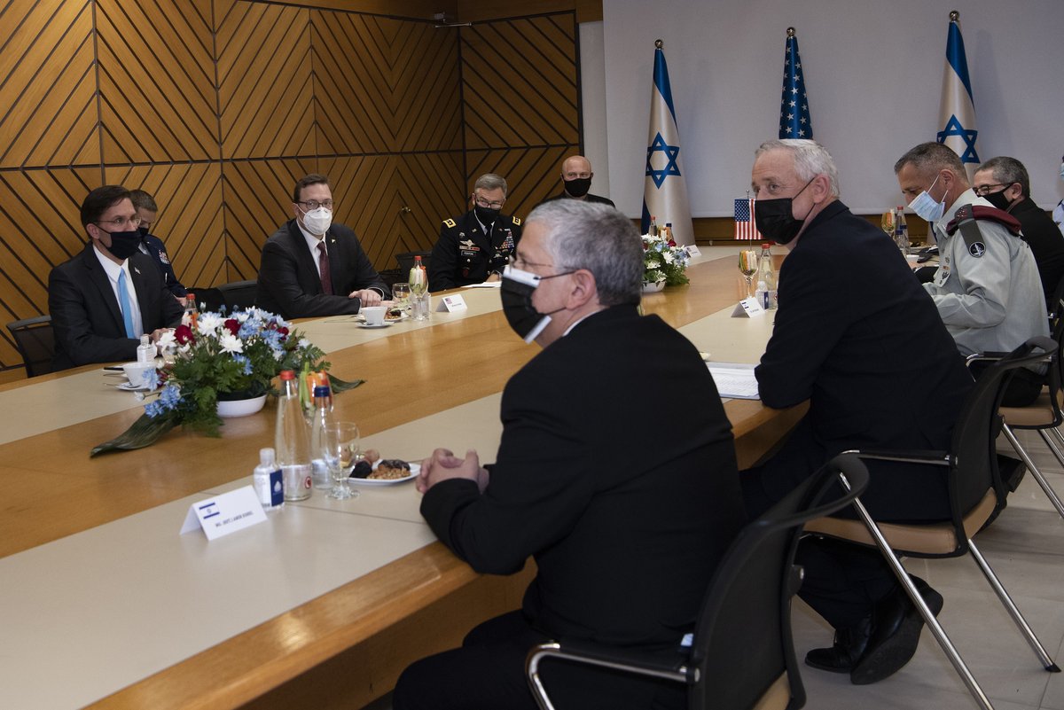 Had a great meeting with Defense Minister @gantzbe during my visit to Israel. We discussed regional security opportunities to further our security cooperation. Our longstanding mil-to-mil relationship continues to be strengthened.