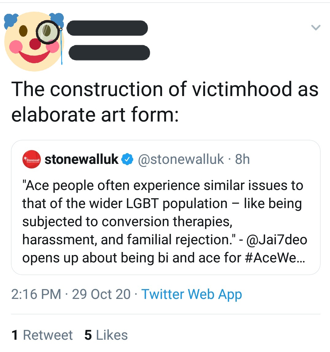 "People thus afflicted fall under the trans umbrella" is some impressive mental gymnasticsKW: "aphobic and proud" "by definition" "free diagnosis" "transphobia" "terf logic"