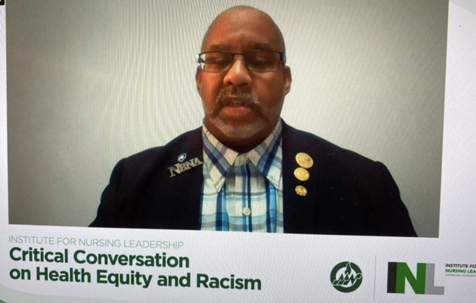 Dr. Sheldon Fields “nursing is not diverse..."@JHSON <a href="/JHUNursing/">Hopkins Nursing</a> @nursingdean working with intention daily! #academy2020 #DEI