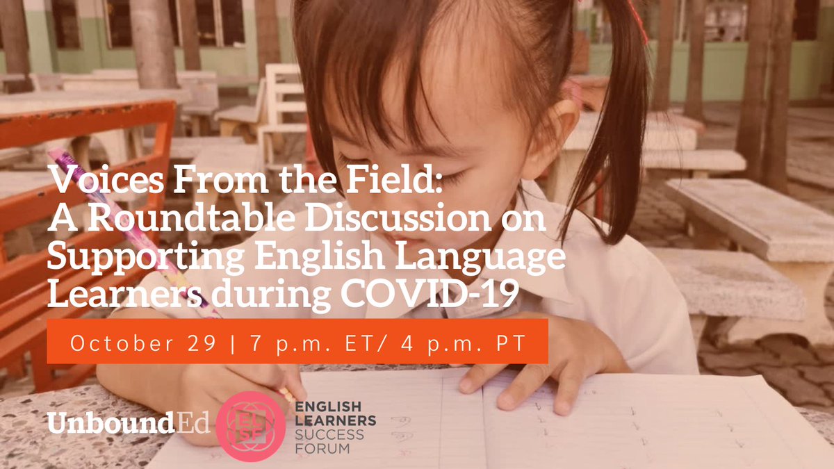 unboundedu's tweet photo. Our panel discussion with @elsuccessforum begins in less than 5 minutes. 

Join the waiting room now to be a part of this critical conversation and be ready to receive resources to support your #ELLs. 

 https://t.co/YopLpUDYbo #supportingELLs https://t.co/lsJ3gdlJ66