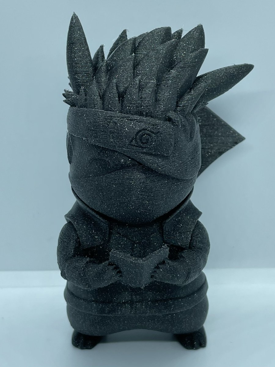 Transmut3dPrint's tweet photo. Here’s a fun little model I found online that I couldn’t resist printing for myself. The hair gave me a little bit of stringing issues but I love this Kakashi Pikachu! #3Dprinting #naruto #pokemon https://t.co/7SYqkSgaSU