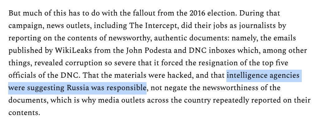 There's a lot to unpack here, and I may return to it. But note how Glenn conflates the DNC emails and the Podesta ones, doesn't mention he did a piece that basically said, "no news here," And actually, the hack wasn't just emails?