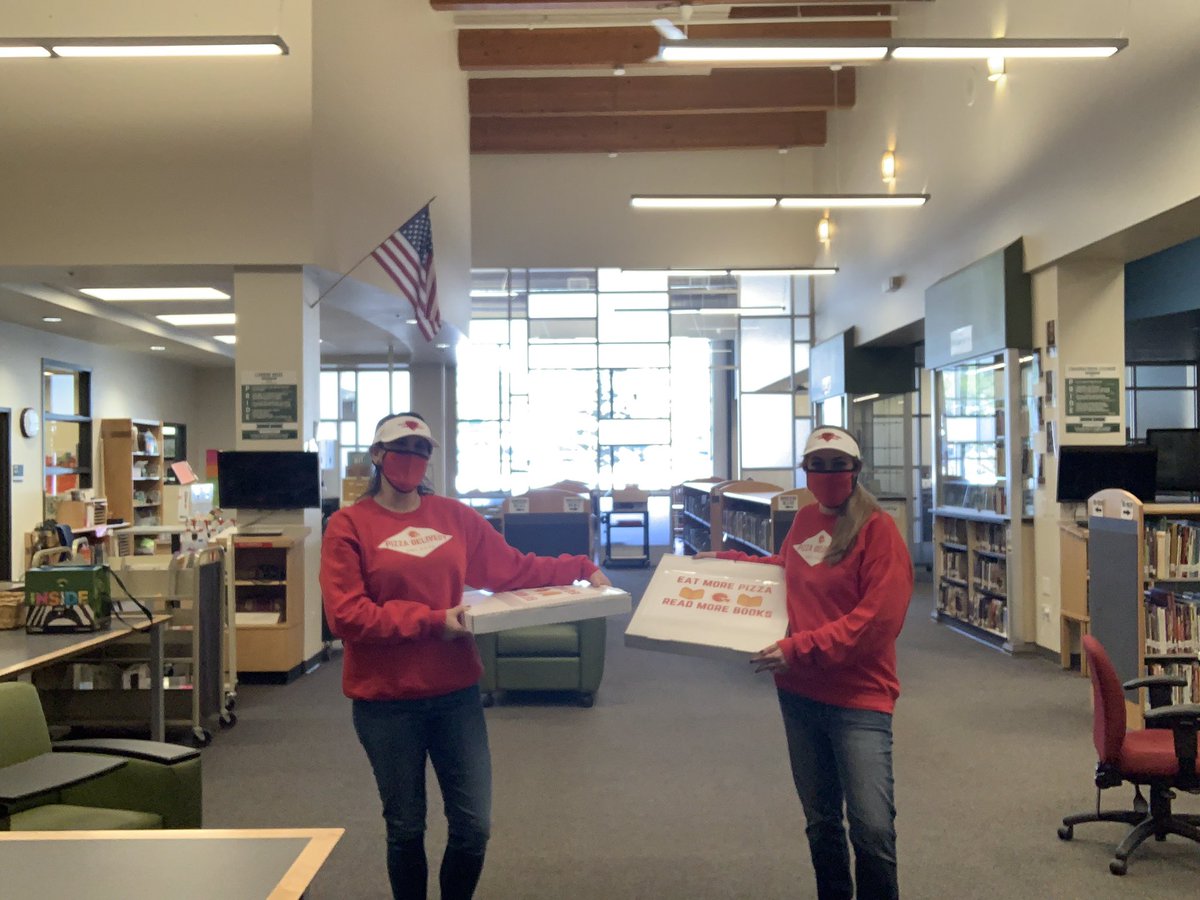 SMSread2lead's tweet photo. Being a school librarian during the pandemic has looked very different - one thing it looks a lot like is being a full-time book delivery person. Thought we’d go the extra step for Halloween...and delivered books like this! https://t.co/AMvvLgPMDa