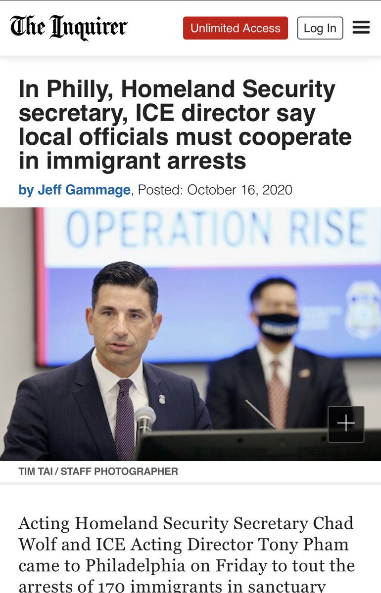 As part of this push, top DHS and ICE leaders have traveled across the country to hold at least four press conferences this month in Pennsylvania, Arizona & Minnesota, shadowing the path of Trump’s rallies as he makes a last-minute appeal to voters there.  https://time.com/5905219/in-last-minute-swing-through-key-states-dhs-and-ice-are-making-the-case-for-donald-trumps-re-election/