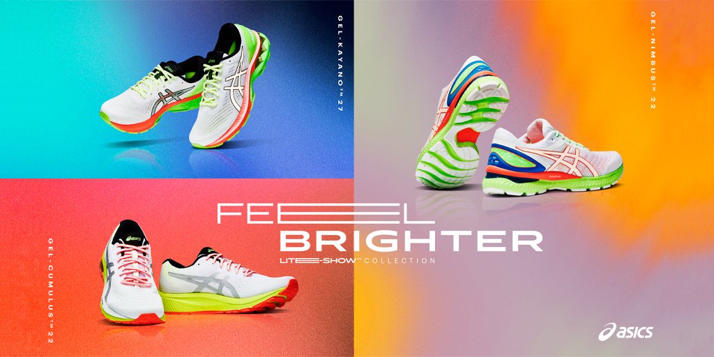 ASICSmexico's tweet photo. Con mayor comodidad y visibilidad, siente una confianza inigualable mientras corres cualquier distancia en cualquier momento con nuestra colección LITE-SHOW™. https://t.co/48sWljc1ob