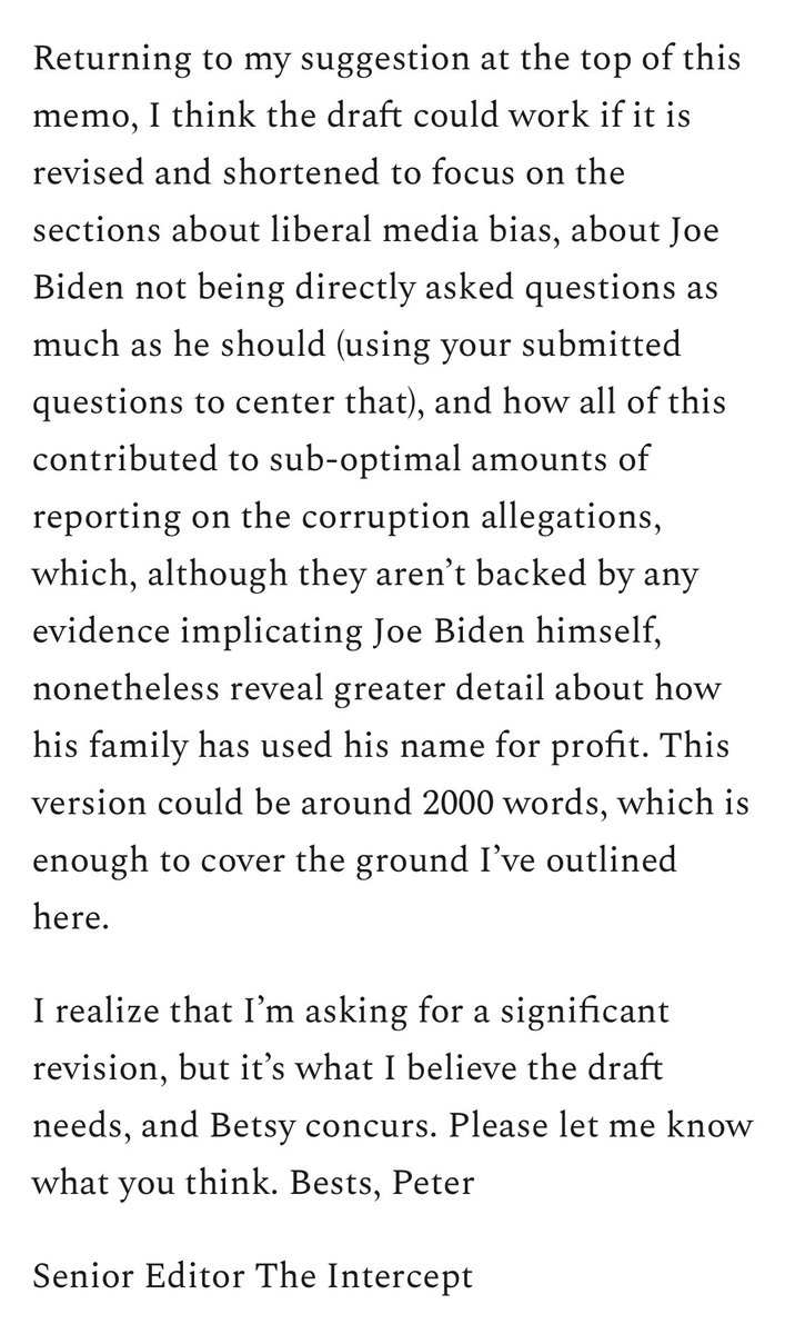 This is all very good, thorough feedback. It’s a good thing when editors ask questions and point out inconvenient facts.  https://greenwald.substack.com/p/emails-with-intercept-editors-showing