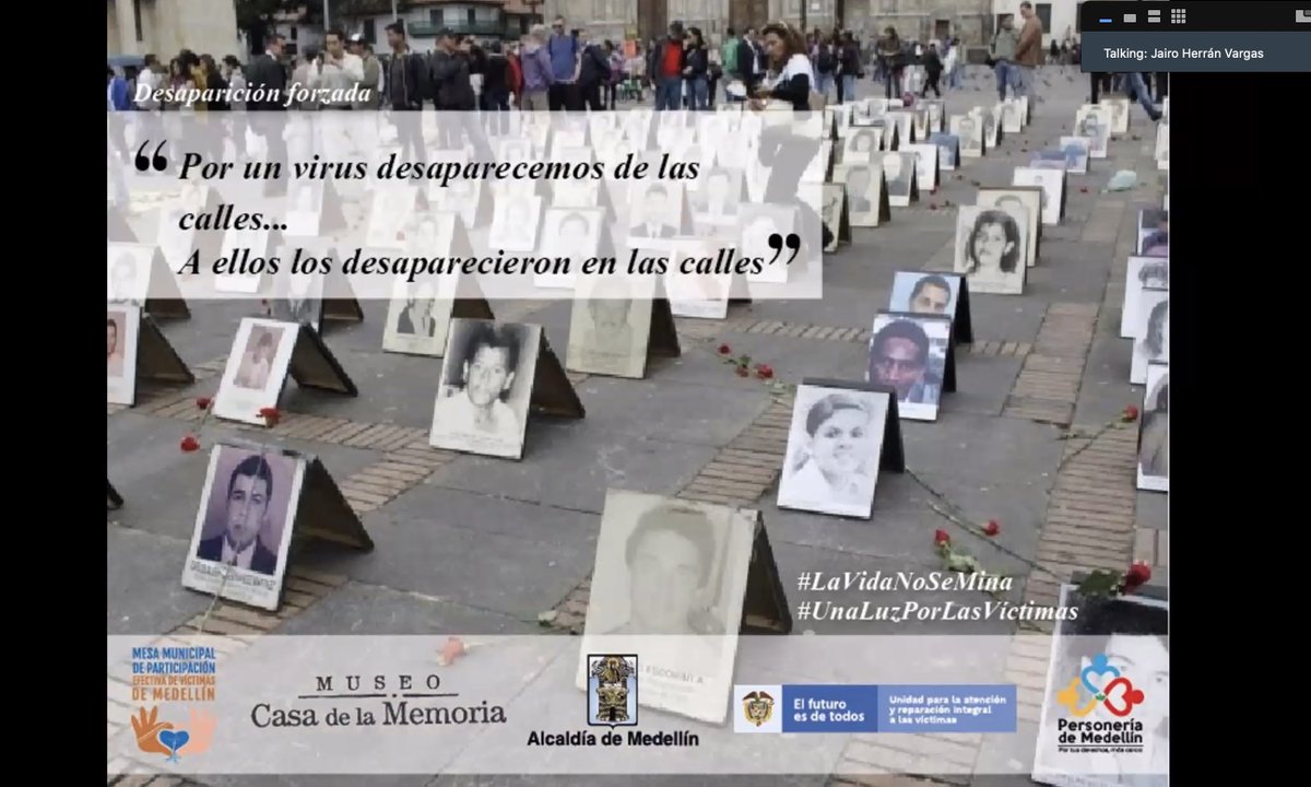 AdeleChynoweth's tweet photo. Mr Jairo Herran Vargas, the Director of @CasadelaMemoria speaks of extraordinary social justice work and activism with community #webinar @FIHRML https://t.co/OKo72kc8NK
