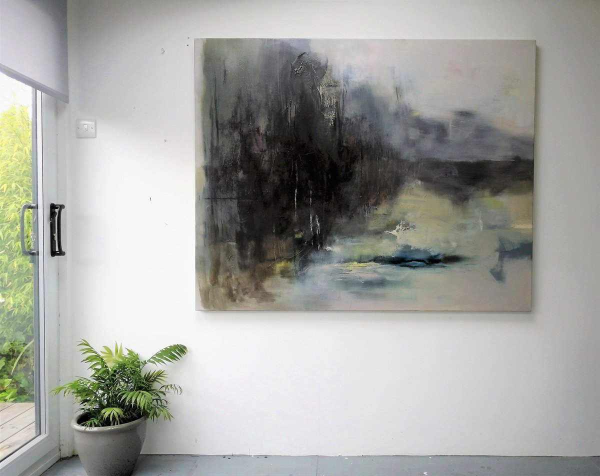 Studio shot of 'Together We Go' oil on canvas, 120 x 150cm