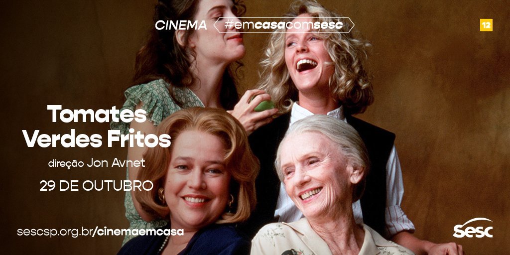 Já no Cinema #EmcasacomSesc, mais quatro títulos entram em cartaz na Plataforma Sesc Digital! Destaque pra comédia dramática "Tomates Verdes Fritos" - quem já chorou vendo? O endereço para assistir a tudo, gratuitamente, é https://t.co/TCYCULiQID https://t.co/JPVmIkBHqb
