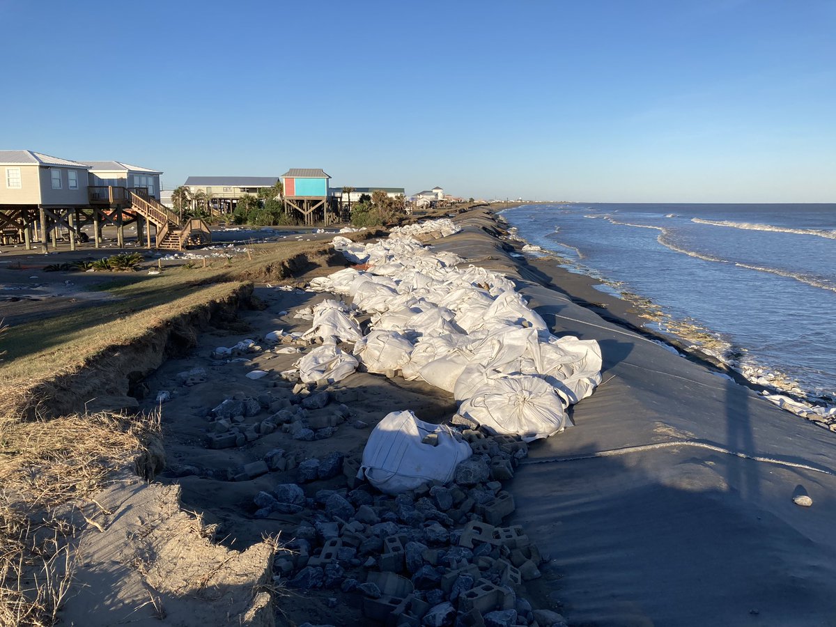 The coastline and the levees protecting Grand Isle have taken a beating this year. Last night, #Zeta broke through the levee in three spots, allowing water to rush across the island. @WAFB