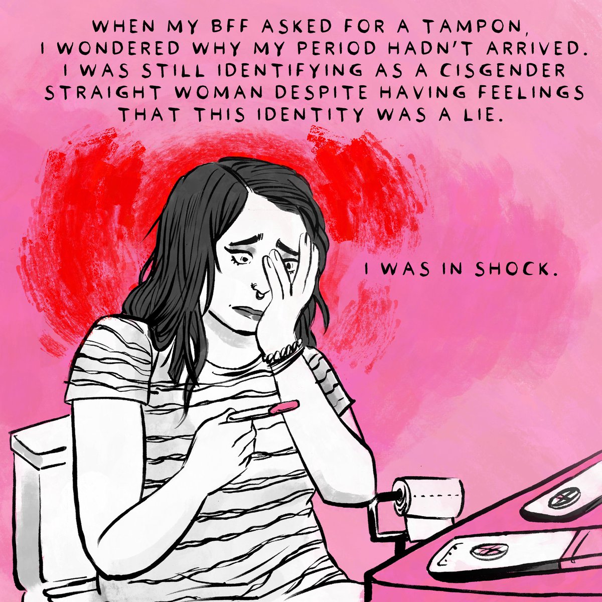 AbortionStories's tweet image. What if nonbinary people could have their abortions at home—safely—with pills so they didn’t have to worry about being misgendered at the clinic?

Learn more about self-managed abortion &amp;amp; how to make abortion pills available to everyone.
wetestify.org/sma-comics

🎨 by @SageCoffey