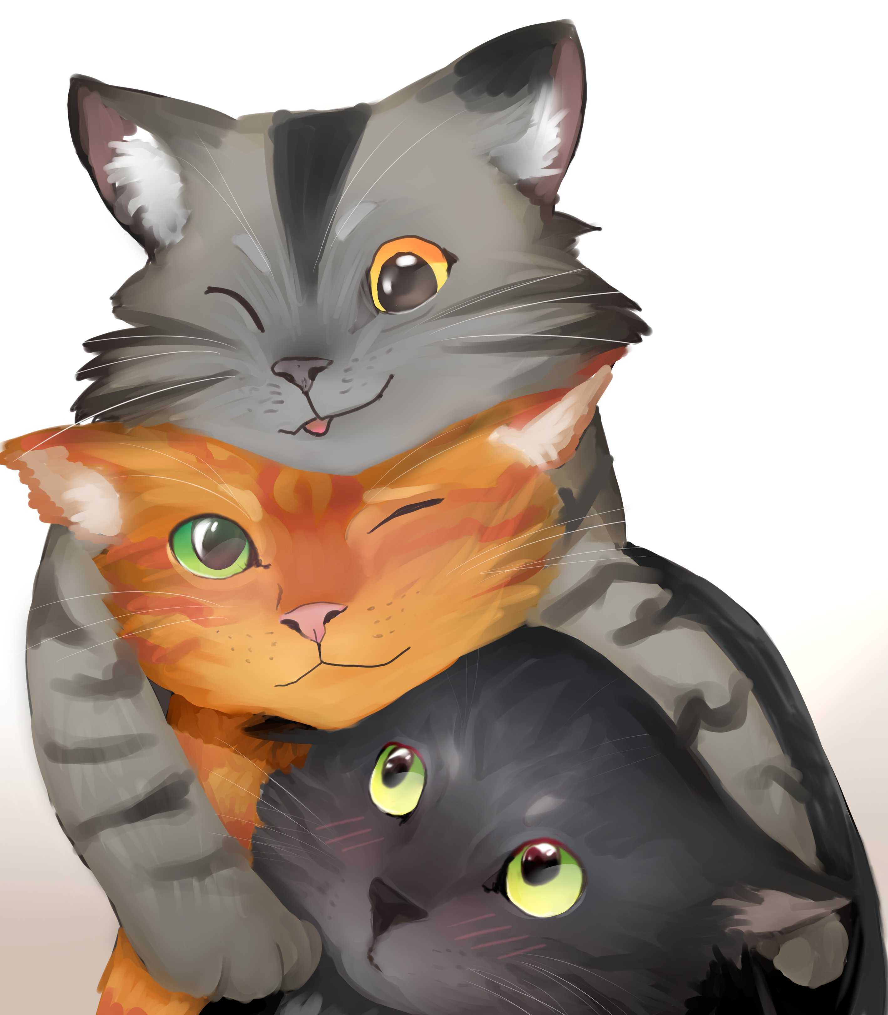 Firestar and Ravenpaw sitting next to each other