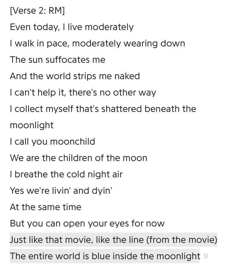 4 o’clock has a lyrical reference to another mlm movie (moonlight)