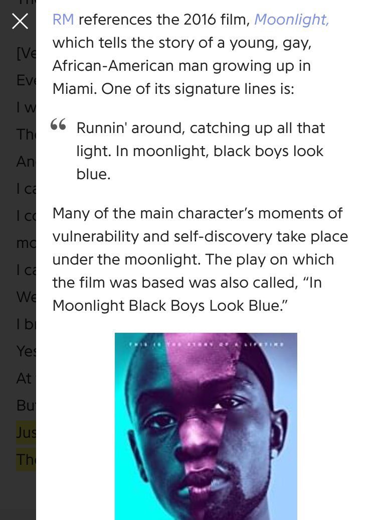 4 o’clock has a lyrical reference to another mlm movie (moonlight)