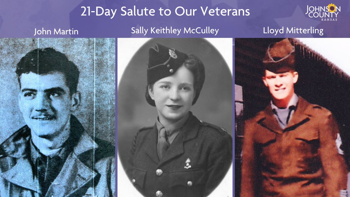 Continuing with the 21-Day Salute to our Veterans leading up to  #VeteransDay. Honoring three more World War II veterans today. You can view their profiles at  https://jocogov.org/JoCoHonorsVets&nbsp;. View all veteran profiles featured so far at  https://jocogov.org/all-veteran-salutes  #JoCoHonorsVets 