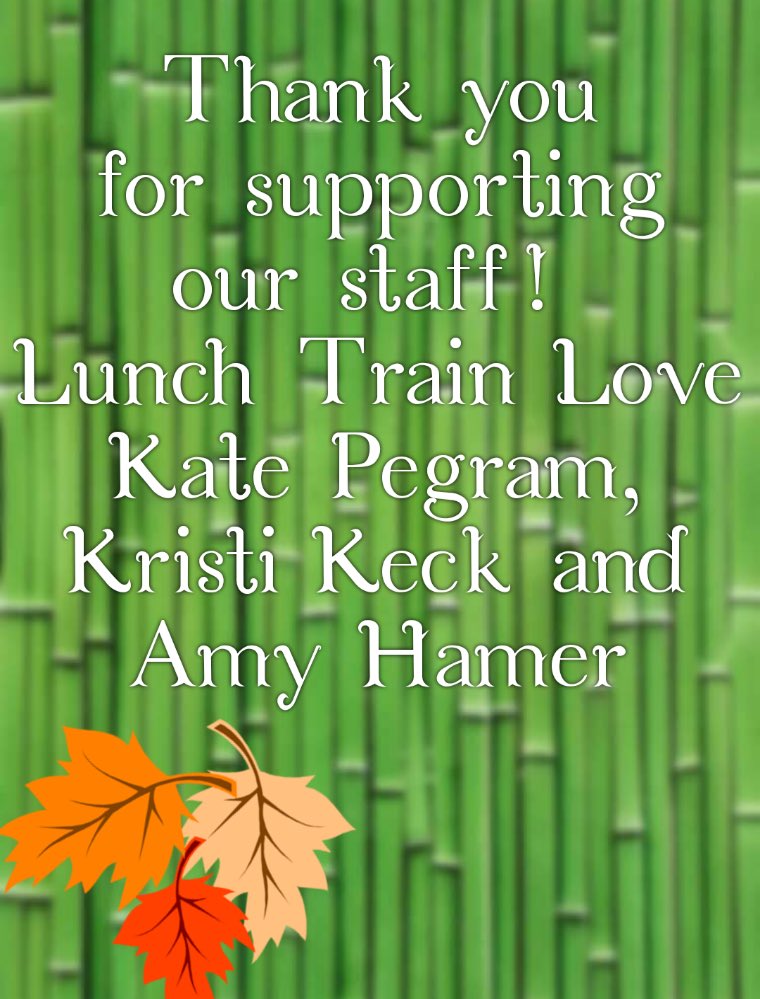 Thank you for supporting our teachers and staff! <a href="/SterchiElem/">Sterchi Elementary</a>
