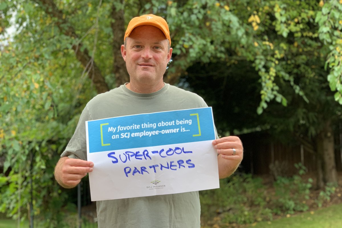 SCJAlliance's tweet photo. For Eric Johnston, #employeeownership is all about the #SCJFamily feeling. And it's safe to say many, if not all, of us SCJers wholeheartedly agree. #EOM2020 #employeeowned #SCJLacey https://t.co/ZjGM4W10Qf