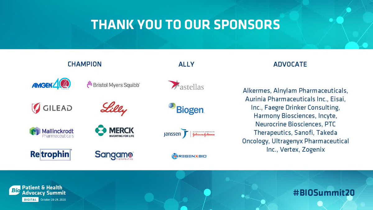 IAmBiotech's tweet photo. Thank you to our #BIOSummit20 sponsors! Great conversations between industry and patient advocacy organizations discussing how we can put patients at the center of our work. Catch up on the highlights: https://t.co/k0iZSAytIO https://t.co/afJXhv6AEf