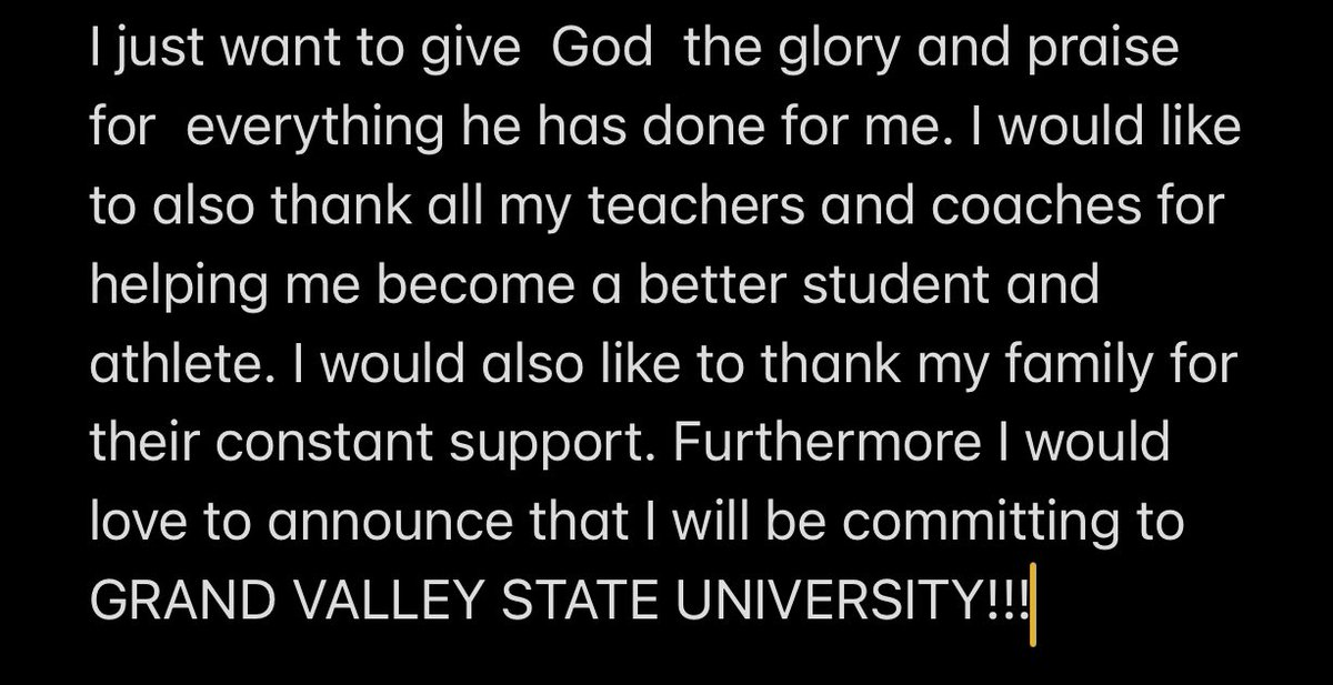 Thank you to all the schools that showed me love/interest and offered me. @CoachBibbsGVSU <a href="/CoachLouisGVSU/">Jim Louis</a>