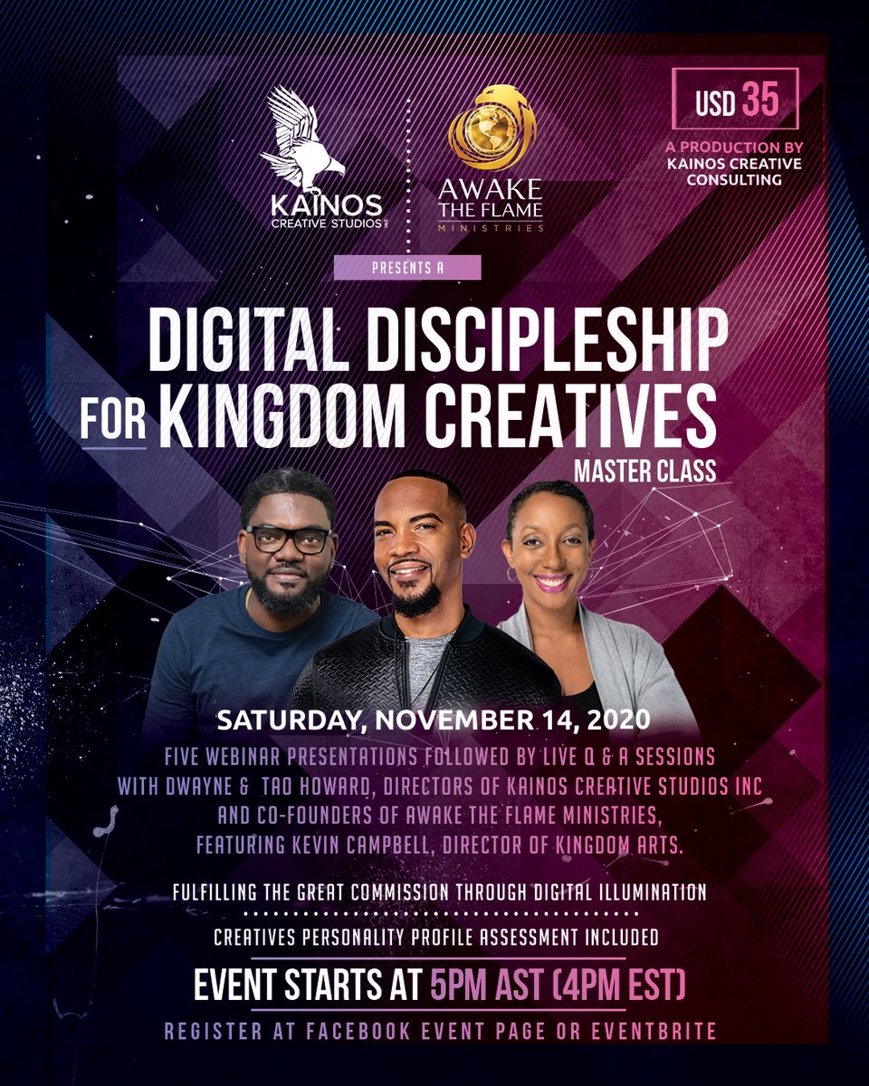 KainosCreates's tweet photo. CALLING KINGDOM CREATIVES!

We are so excited to offer you this special masterclass in cooperation with @awaketheflame. Please peruse our registration page and further details are below in the images. 

REGISTRATION PAGE — https://t.co/hYNo90sso5 https://t.co/yrqFlPKuxI