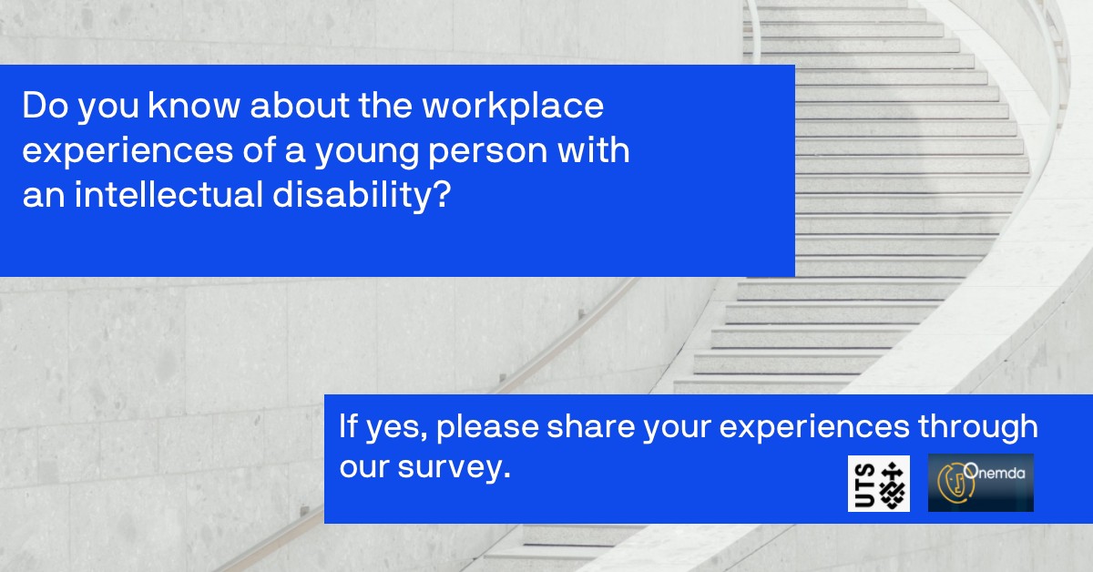 kirstyayoung's tweet photo. We want to improve the #transitiontowork and #workplaceexperiences of young people (15 - 25 years) with an #intellectualdisability. We are looking for families, DES providers and employers/colleagues to share their experiences by completing our survey https://t.co/RmiZY9408w https://t.co/Ng7ABDUwwF