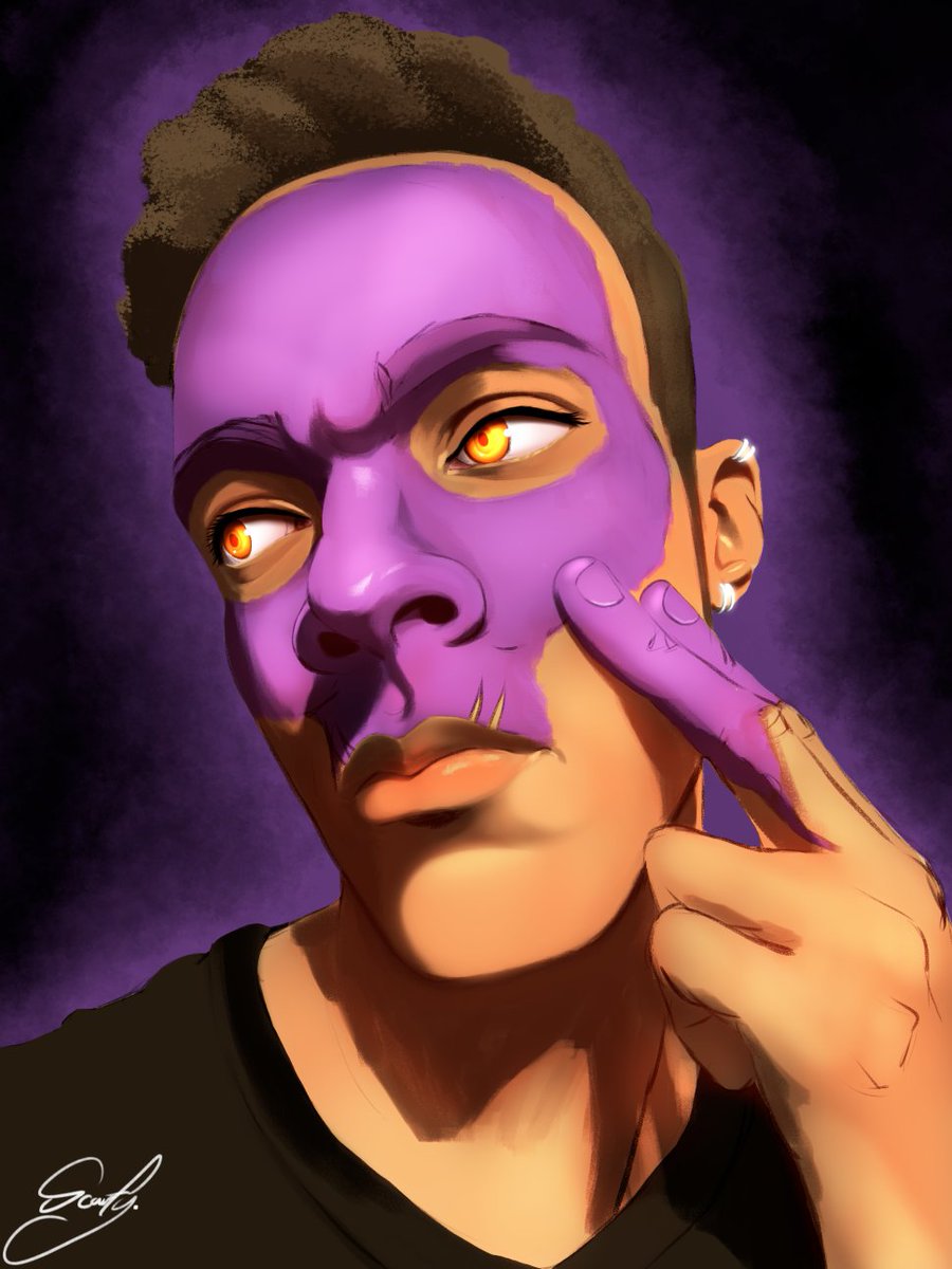 AdamByDefault's tweet photo. Been a while since I posted any art that I've done here. Did a new avatar. Just in time for the few days October has left. 😥 #digitalart #selfportrait https://t.co/JQAxxvaRgV
