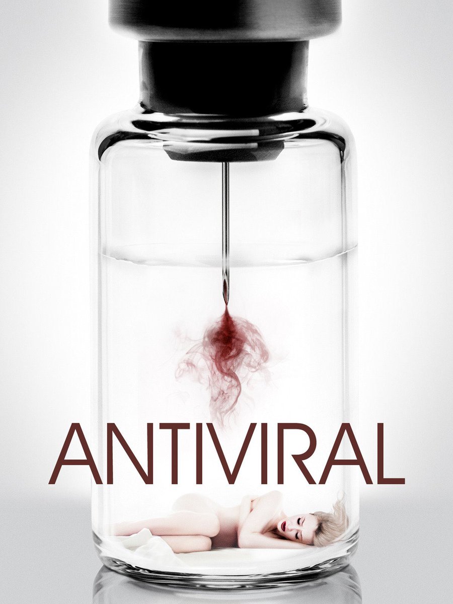 Antiviral:Another Cronenberg film, a future where celebrity obsession has escalated to the point that pathogens are harvested from famous people so their adoring fans can be infected by the same illnesses, and tissue samples are used to synthesize their “meat” for people to eat.