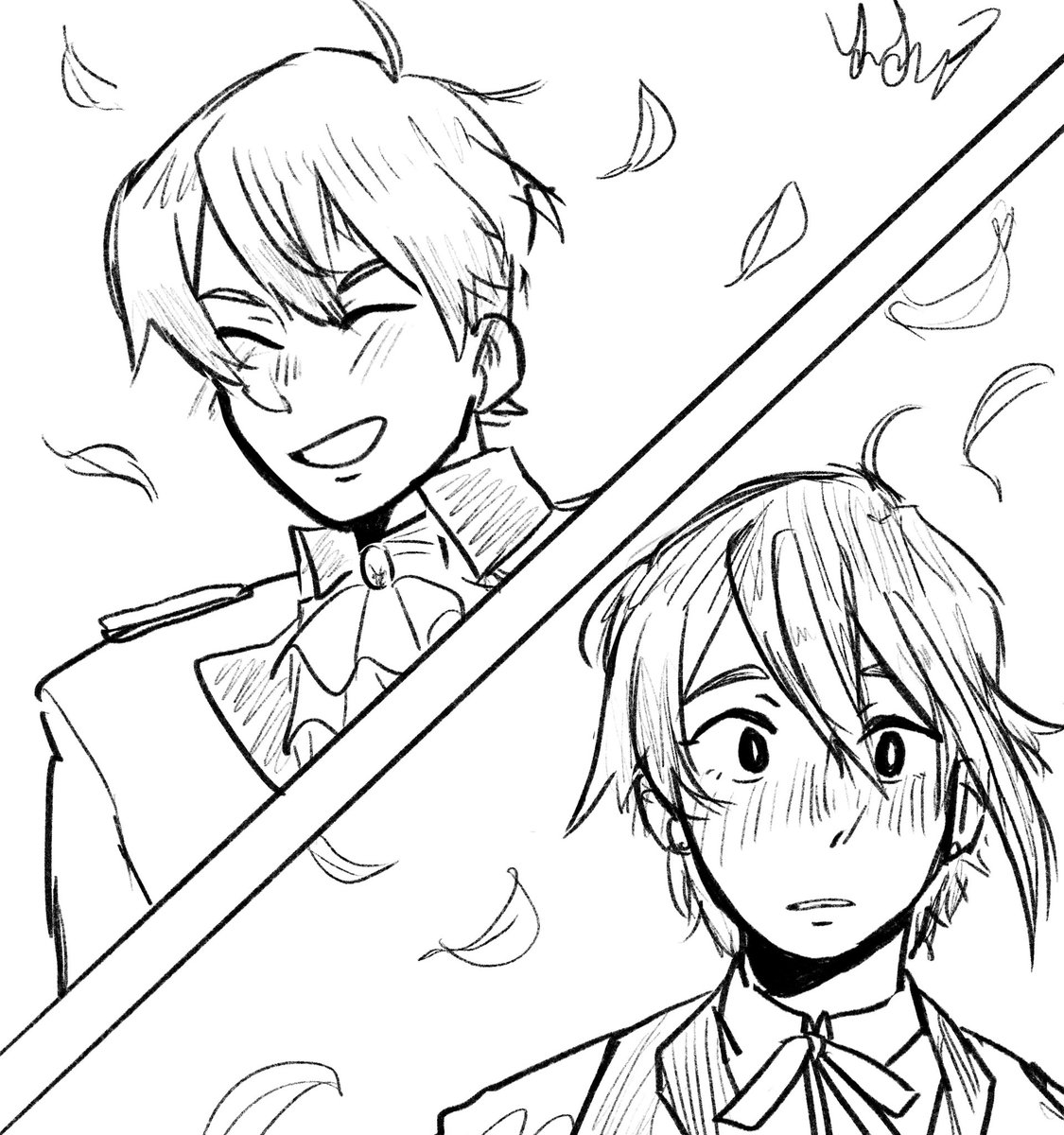 doodle of a boy falling in love #ruikasa 