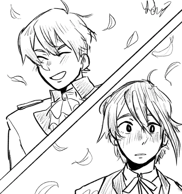 doodle of a boy falling in love #ruikasa 