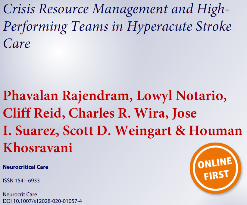 neuroccm's tweet photo. "In retrospect, a discussion on #CRM as it applies to #neurocriticalcare is long overdue - especially in regard to fellowship and other training programs." Thank you @freemanwd for highlighting our work @brainresuslab 
https://t.co/Exv90Iumnd Comment on: https://t.co/hyjkHUC9AW https://t.co/2KQGCJSodG