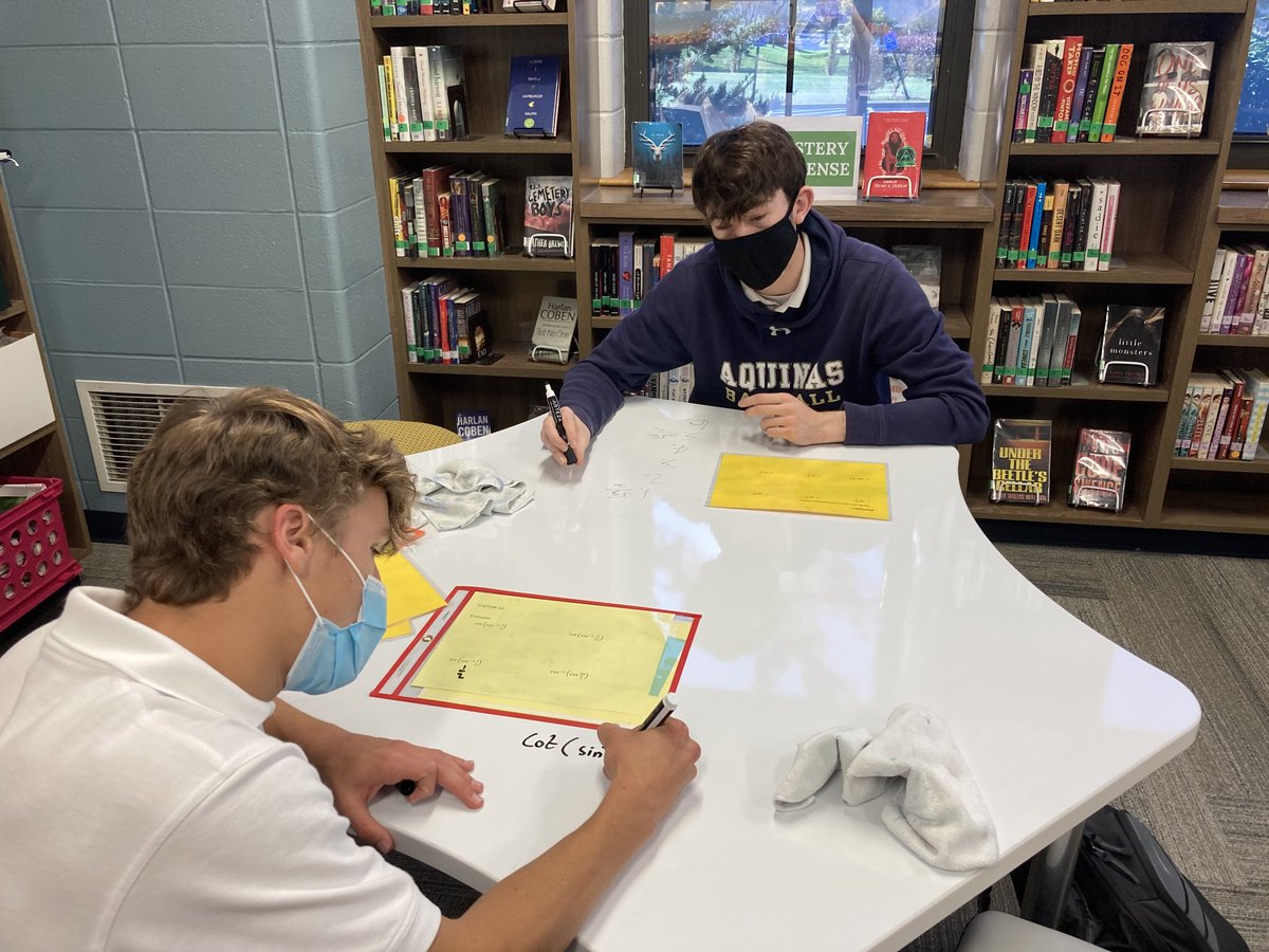 andrews_math's tweet photo. Precalc conversation  and collaboration. Desmos makes an appearance, of course. ⁦@STAsaints⁩ ⁦@Desmos⁩ #saintsfindaway https://t.co/tnAy16rmjA