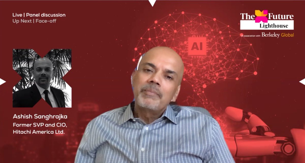 TheXFuture's tweet photo. @a_sanghrajka Ex-SVP &amp; CIO, @Hitachi_US 

"Awareness of the potential technology at the executive level so as to get sponsorship from the leadership level; the value of AI is not so much tech but more on quality of data that will decide the budget" https://t.co/m9lZefOICT