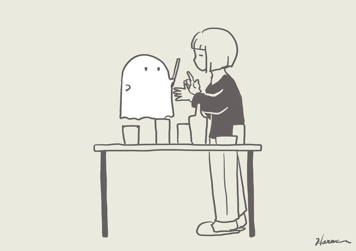 おそわるおばけ Ghost is learn it from her. 