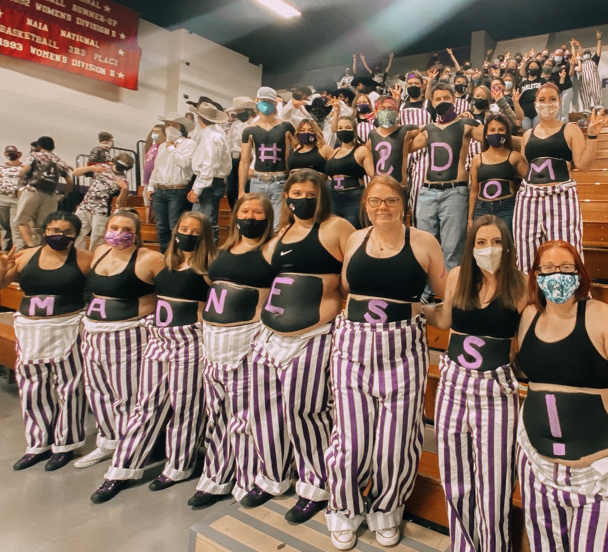 PANKUSTSU's tweet photo. Day 2 of Nineteen Days of PANKUS is Wisdom Madness! We loved supporting our Men’s and Women’s basketball teams as we gear up for our first D1 season! #WisdomMadness #MidnightMadness #BleedPurple https://t.co/Lbd6zC2JOu